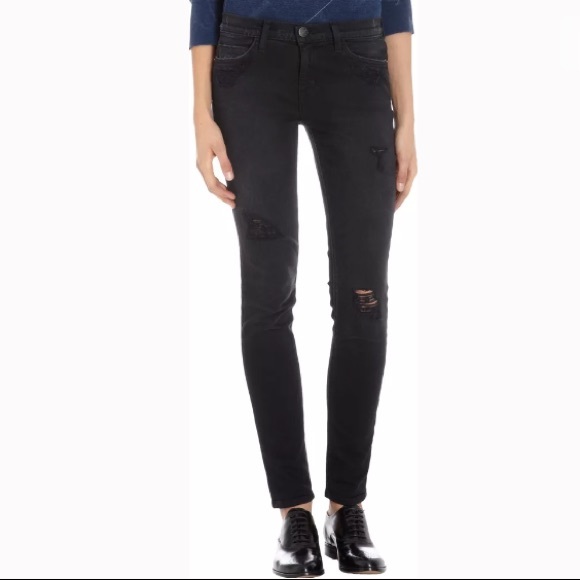 CURRENT ELLIOTT SKINNY DISTRESSED OVERDYE JEANS 24 - Picture 4 of 4